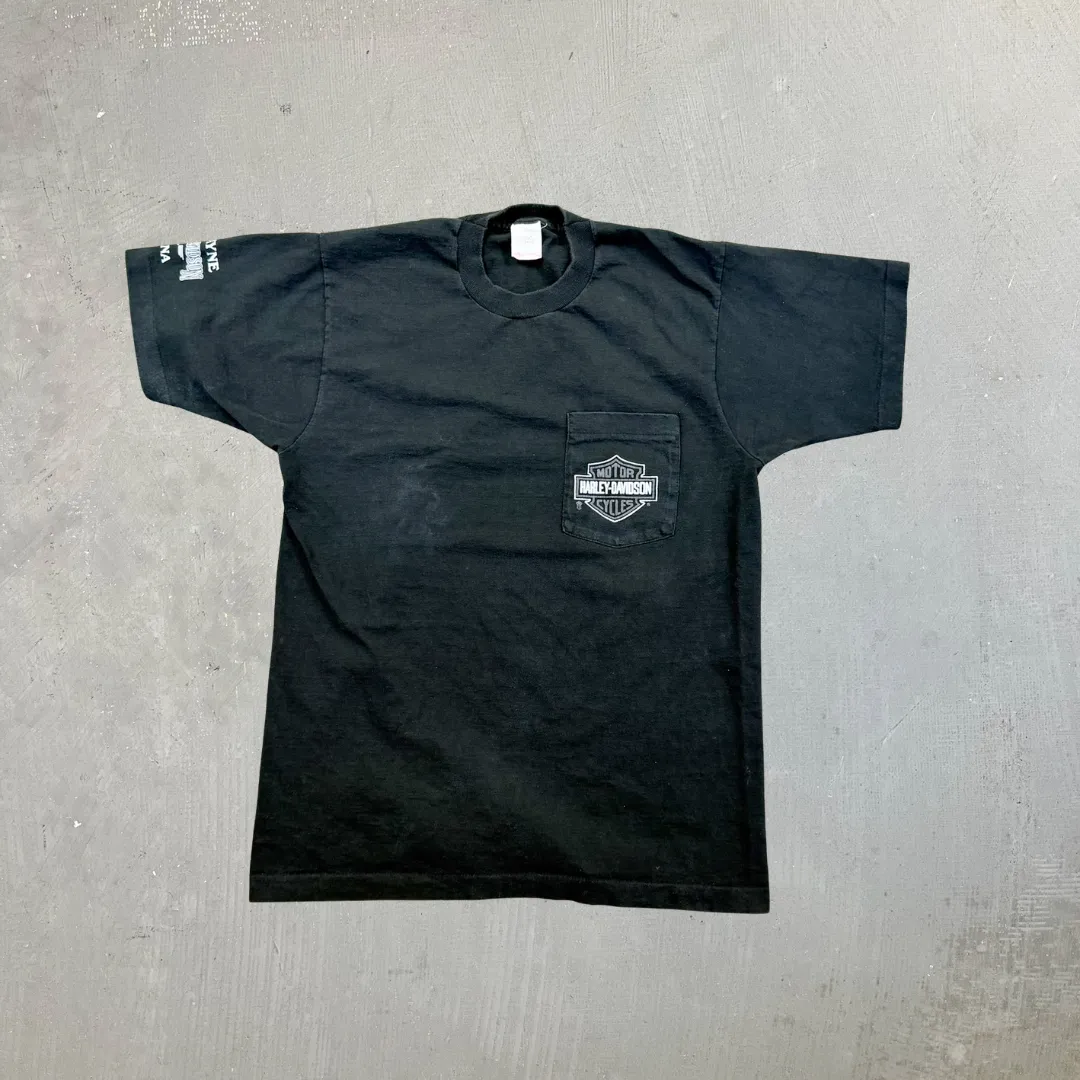 F- Vintage Harley Davidson Ft Wayne Indiana Made In USA Single Stitch Pocket Tee sold by HG Vintage