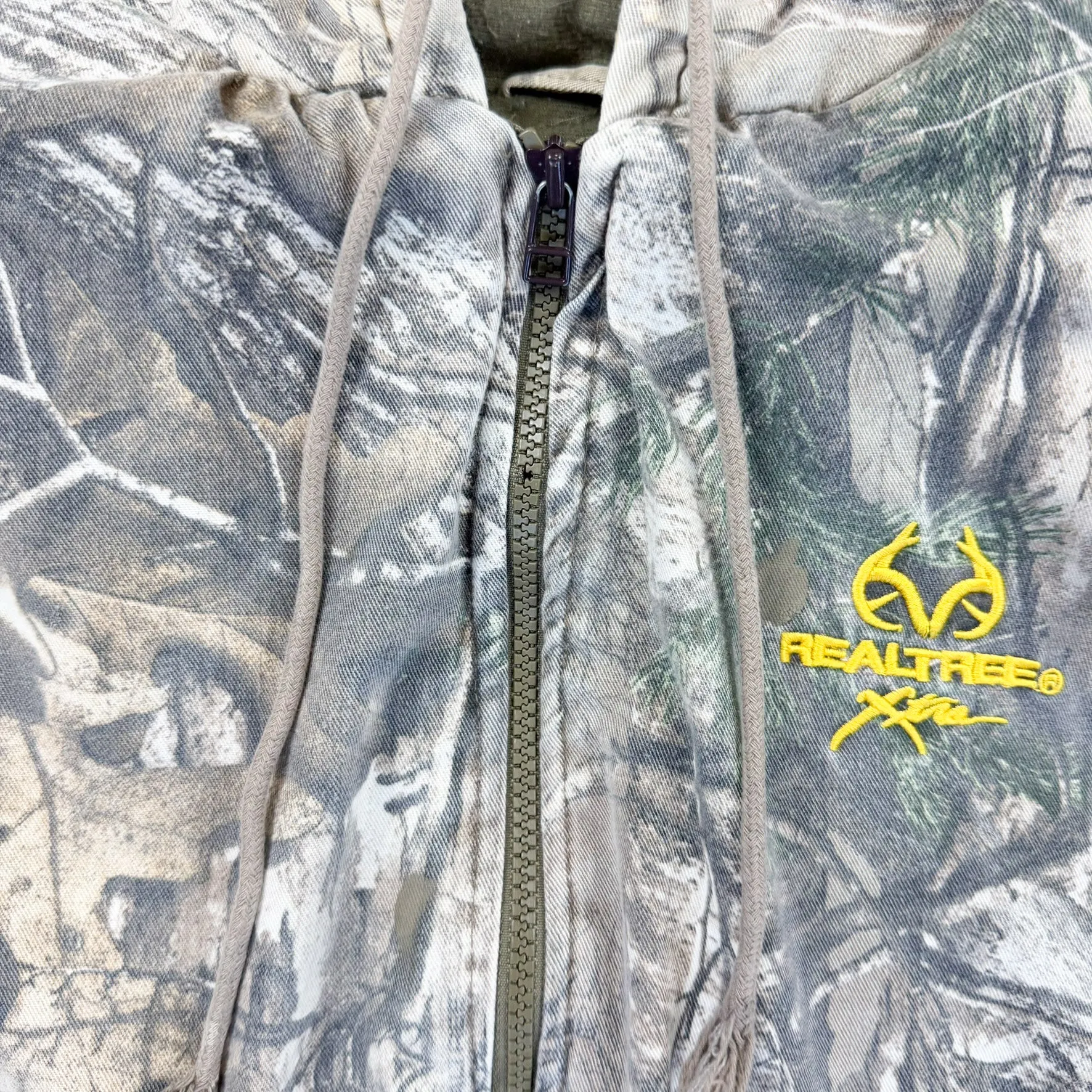 F- Real Tree Xtra Embroidered Yellow Text Zip Up Winter Jacket sold by HG Vintage product image thumbnail 5