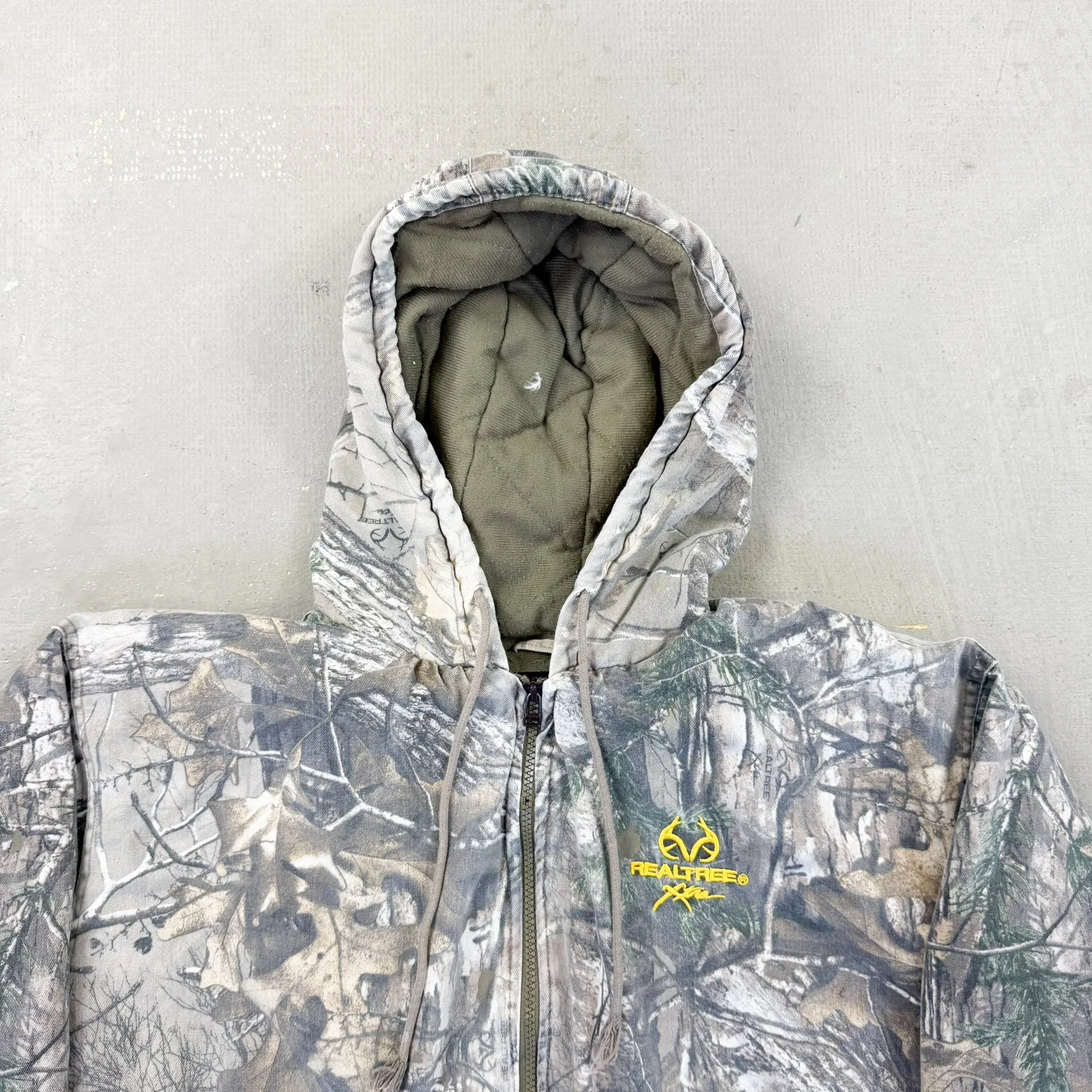 F- Real Tree Xtra Embroidered Yellow Text Zip Up Winter Jacket sold by HG Vintage product image thumbnail 2