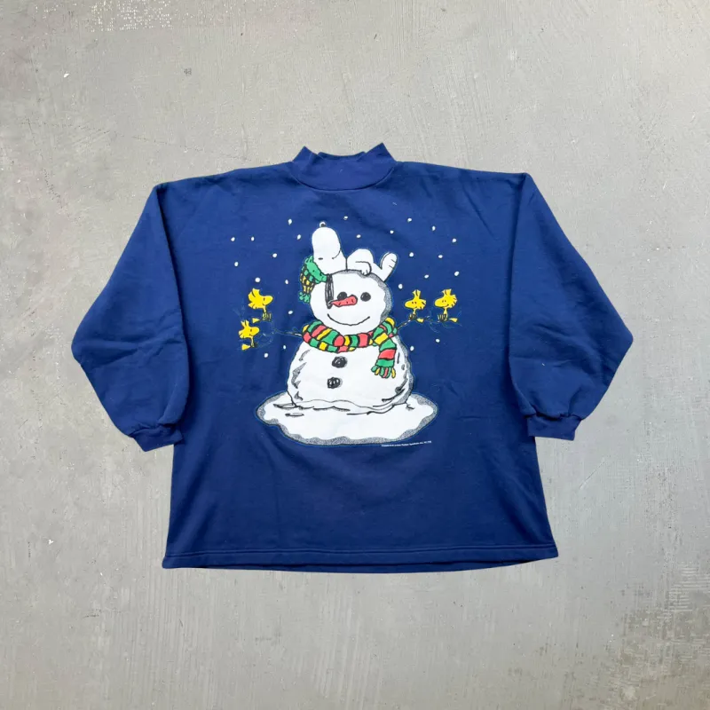 F- Vintage Peanuts Snoopy & Snowman Made In Canada Novel Teez Tag Crewneck sold by HG Vintage