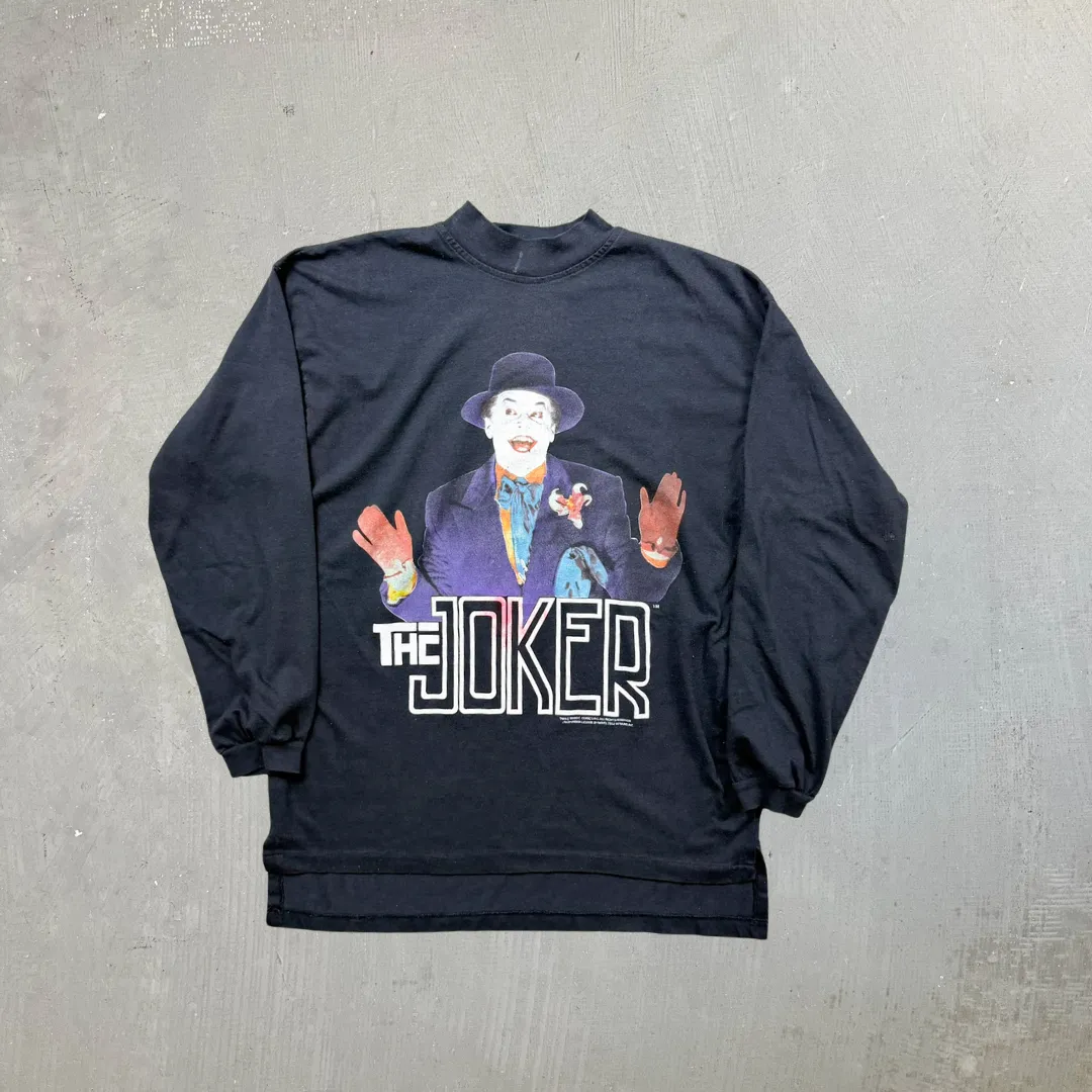 F- Vintage '89 DC Comics The Joker Novel Teez Tag Made In USA Single Stitch Long Sleeve Tee sold by HG Vintage