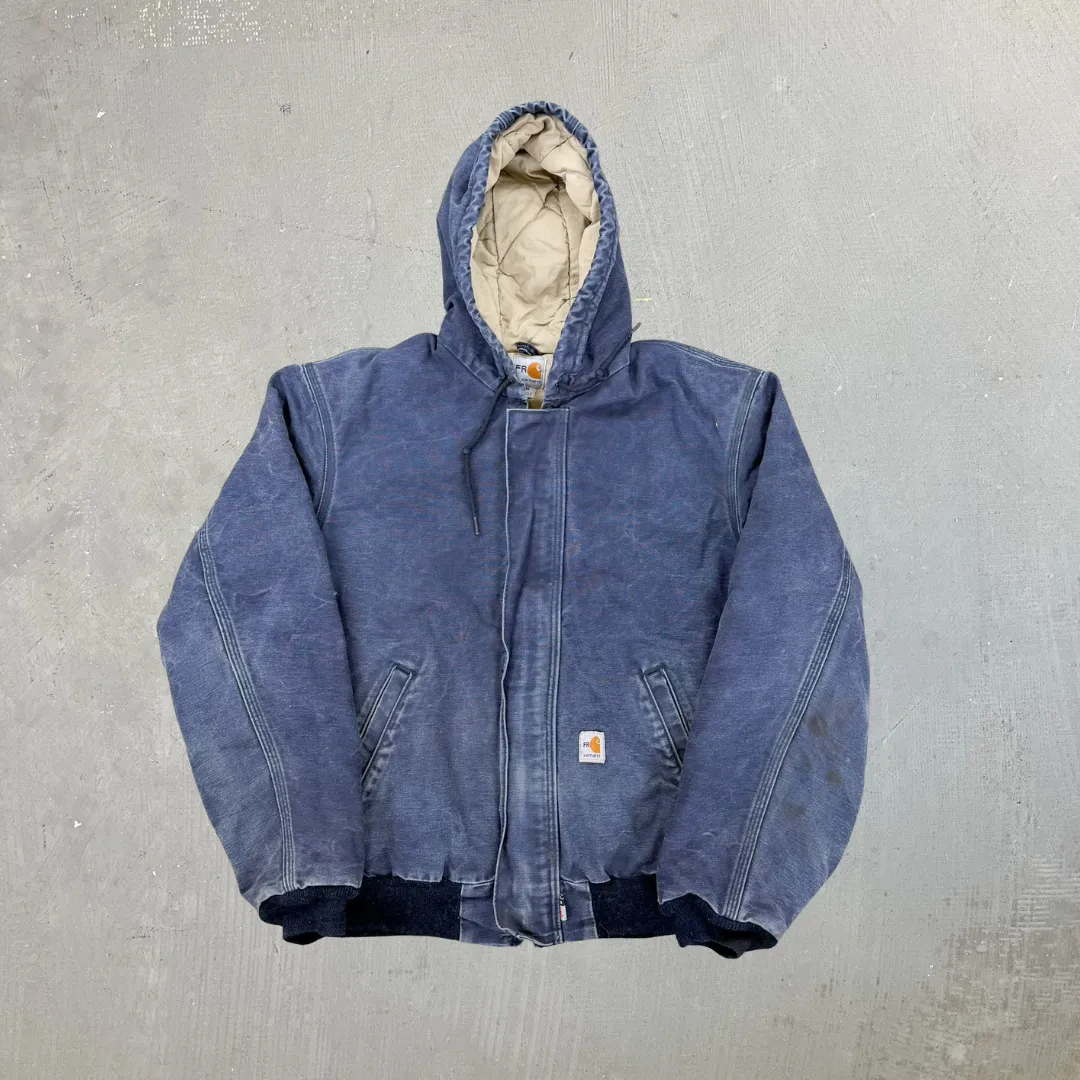 F- Vintage Carhartt Active Fire Resistant Quilt Lined Hooded Work Jacket sold by HG Vintage