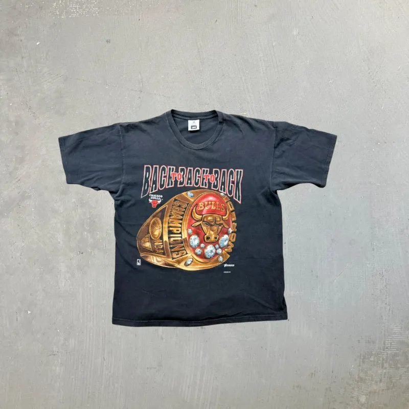 F- Vintage Chicago Bulls Back To Back NBA Champs Lee Made In USA Tee sold by HG Vintage