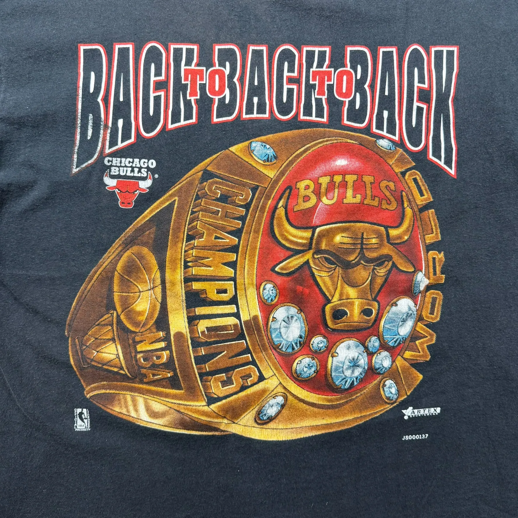F- Vintage Chicago Bulls Back To Back NBA Champs Lee Made In USA Tee sold by HG Vintage product image thumbnail 2