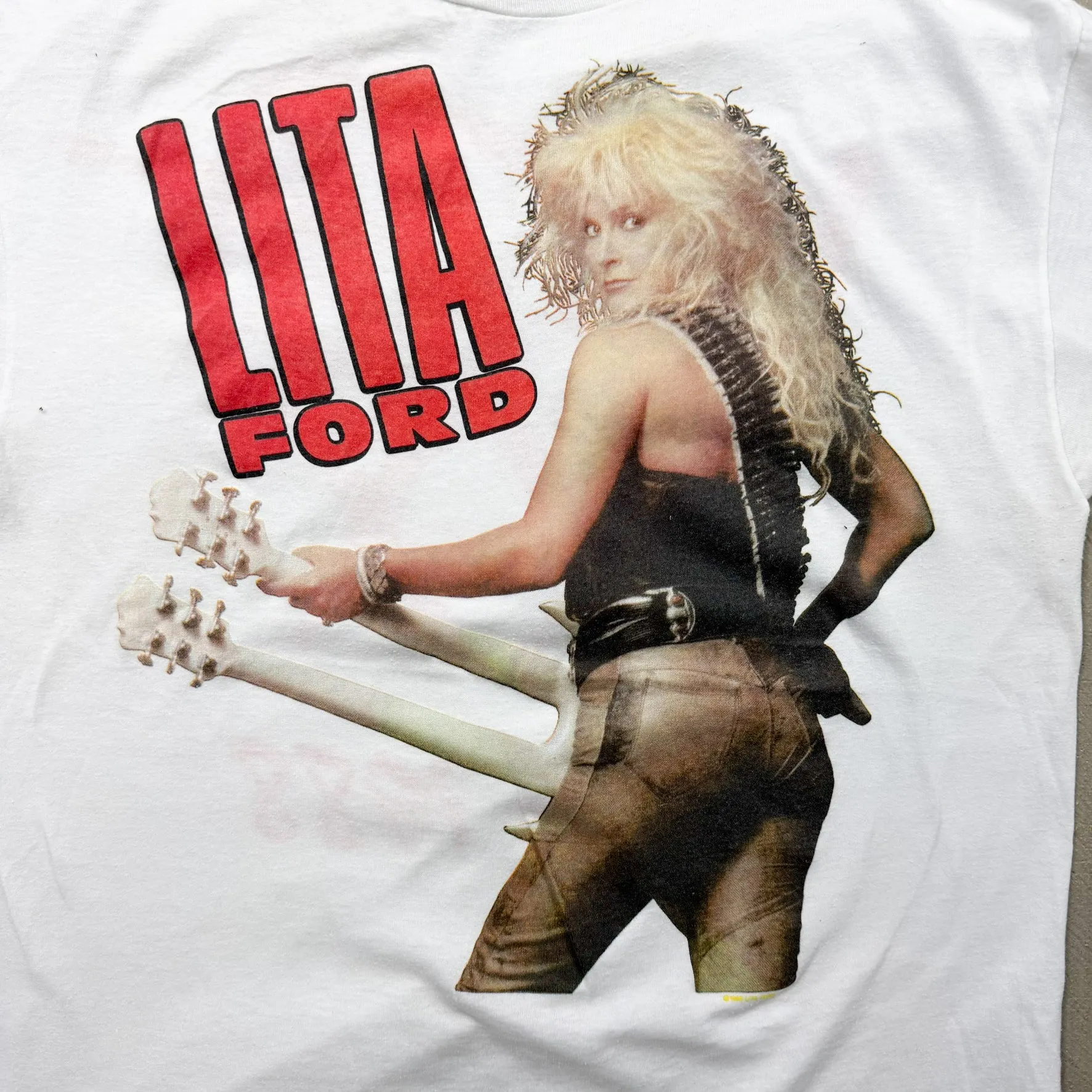 F- Vintage '88 Lita Ford Tour Picture Ched By Anvil Made In USA Single Stitch Tee sold by HG Vintage product image thumbnail 2