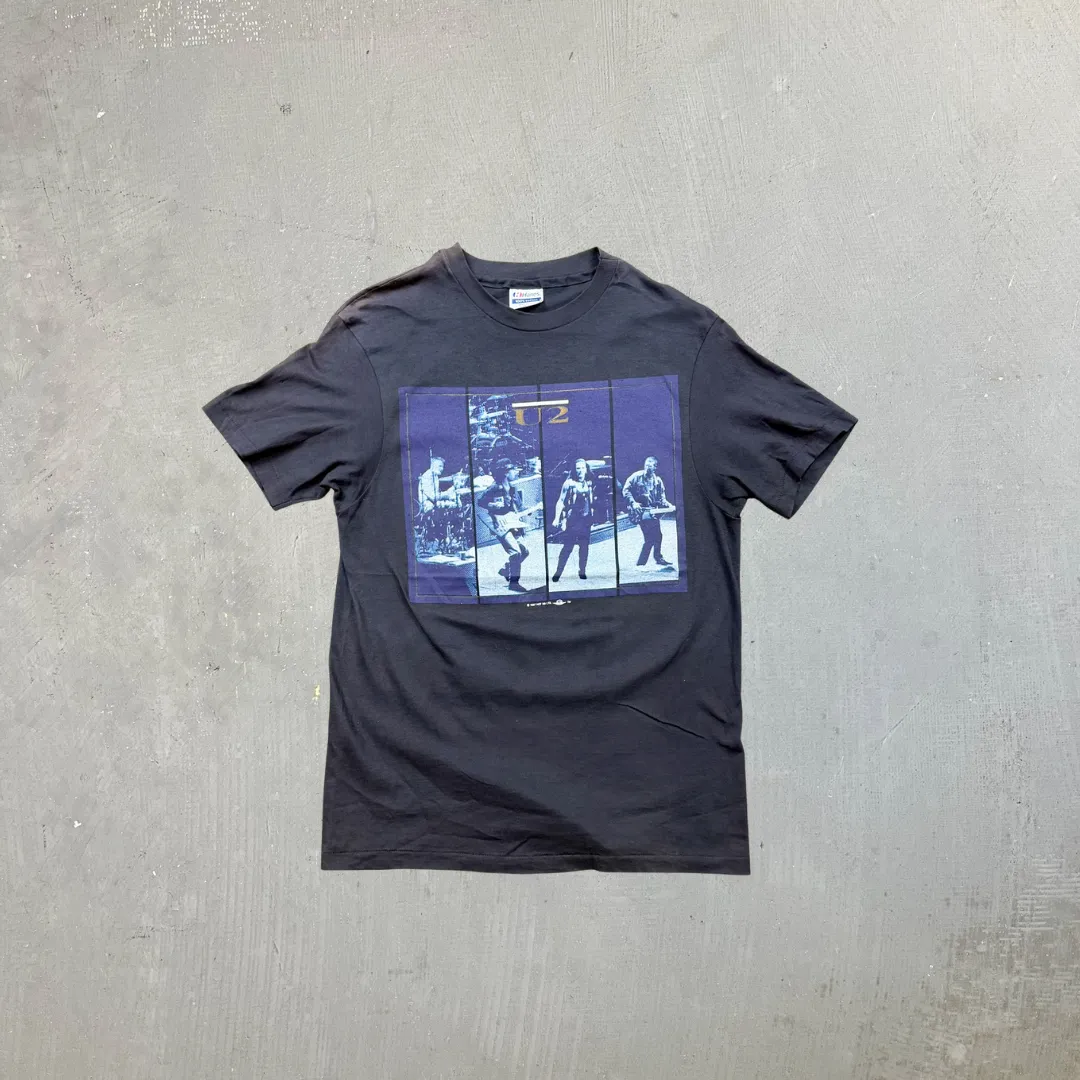 F- Vintage '87 U2 The Joshua Tree Tour Picture Made In USA Single Stitch Tee sold by HG Vintage