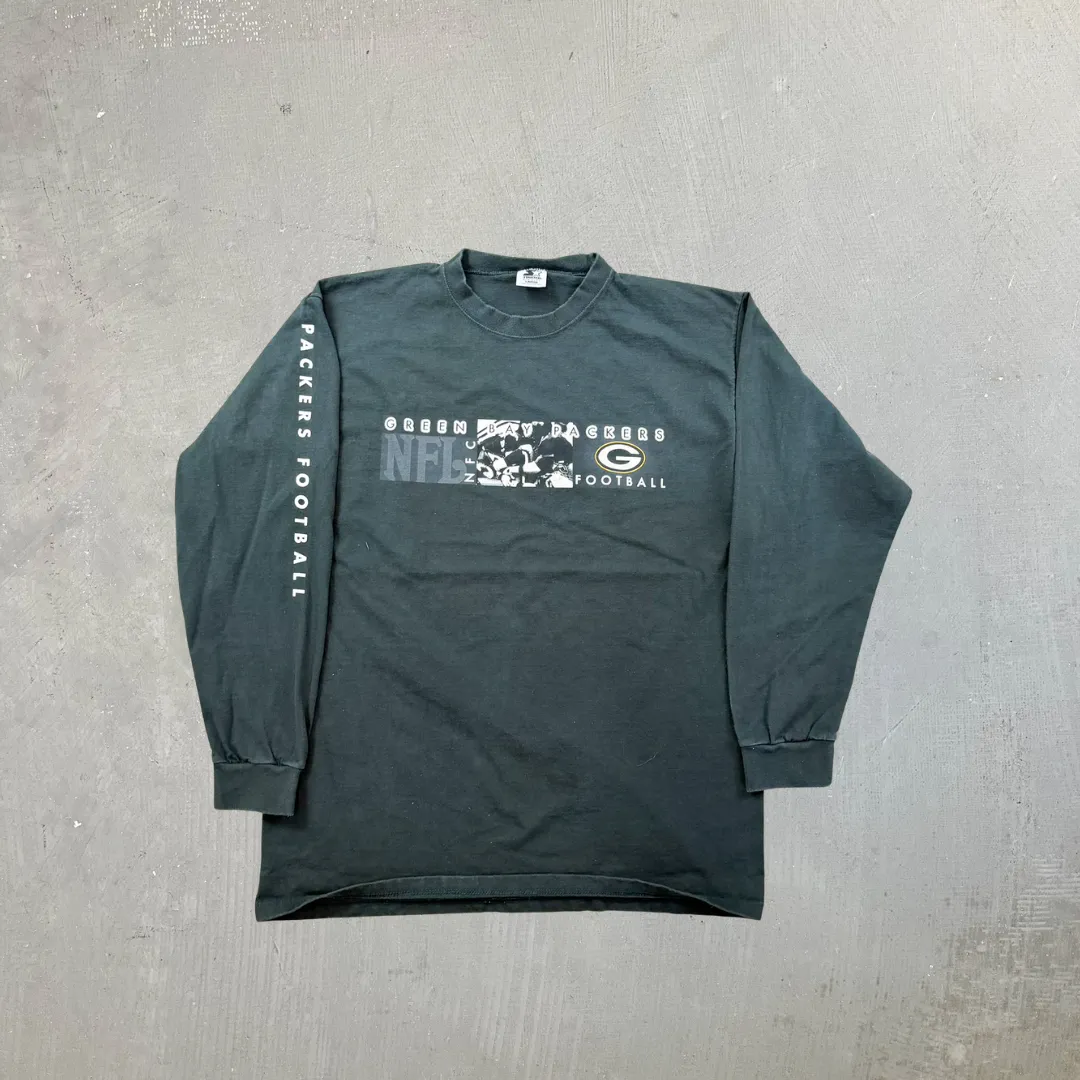 F- Vintage Green Bay Packers NFL Starter Text Made In USA Long Sleeve Tee sold by HG Vintage