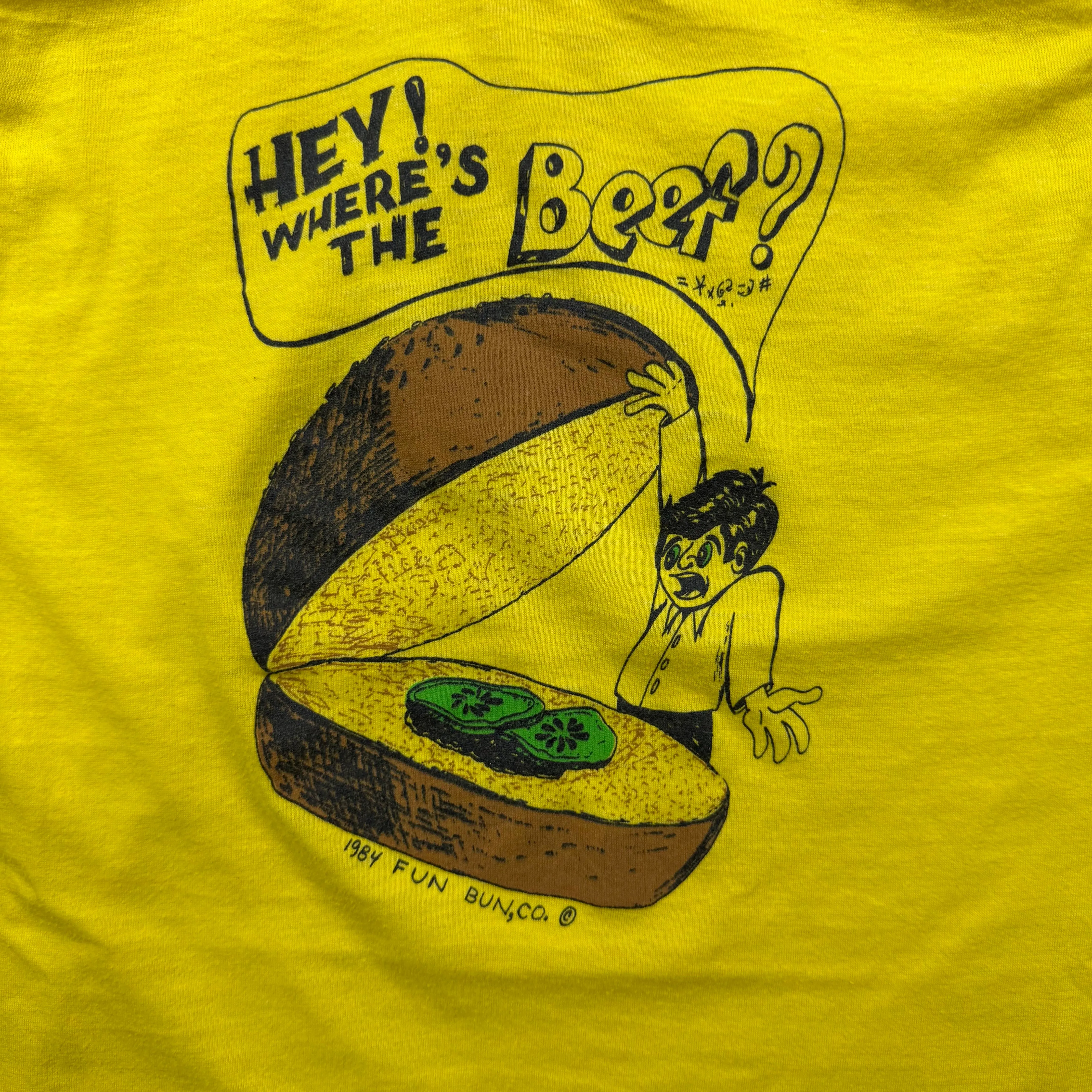 F- Vintage '84 Hey Where's The Beef? Graphic & Text Made In USA Single Stitch Tee sold by HG Vintage product image thumbnail 2
