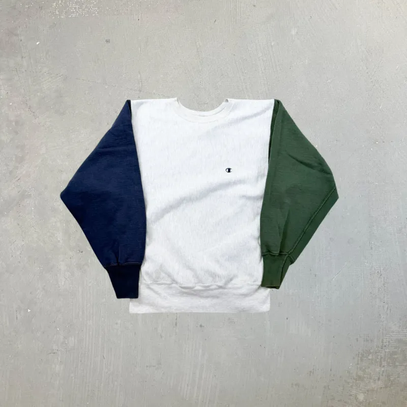 F- Vintage 90s Champion Reverse Weave Color Block Made In USA Crewneck sold by HG Vintage