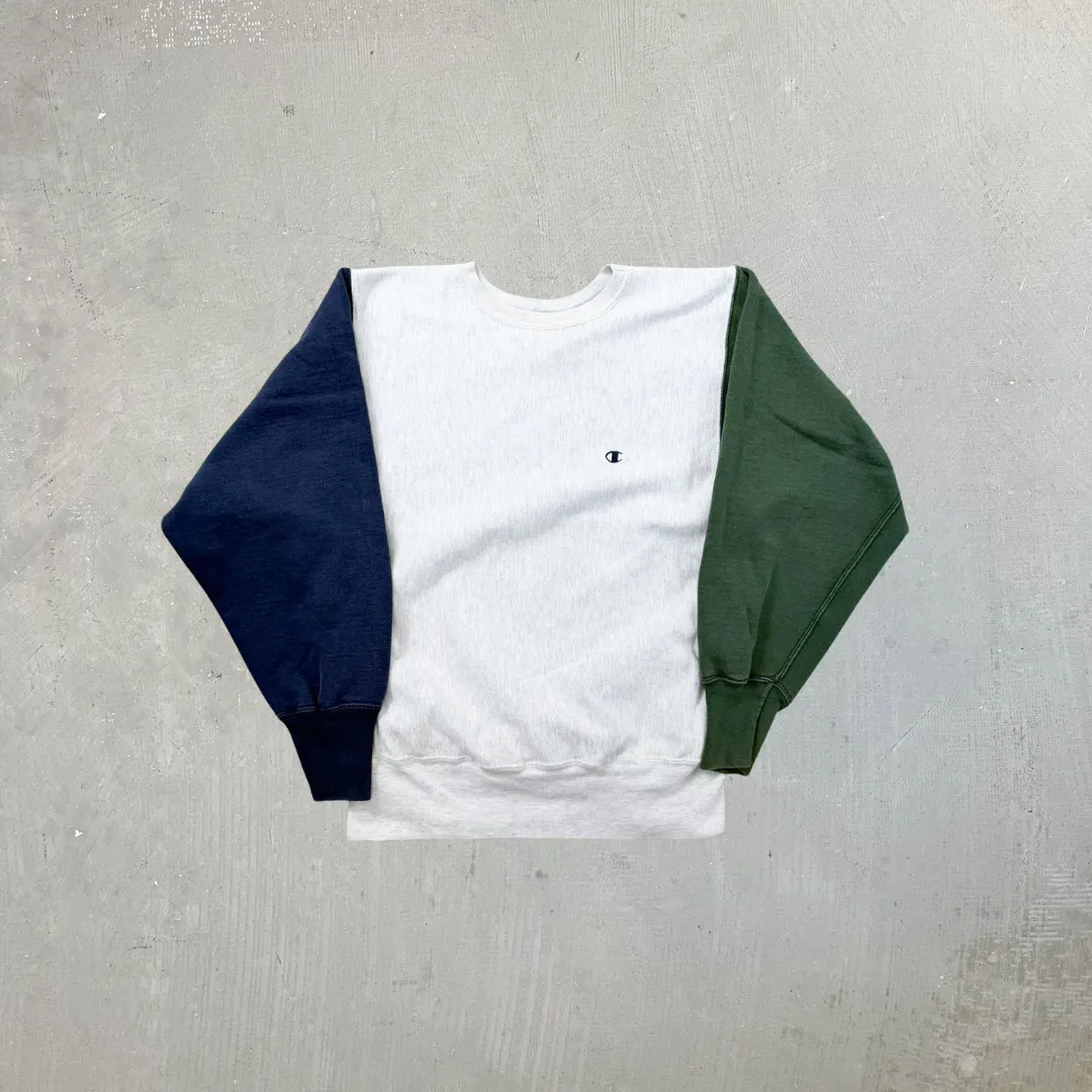 F- Vintage 90s Champion Reverse Weave Color Block Made In USA Crewneck sold by HG Vintage