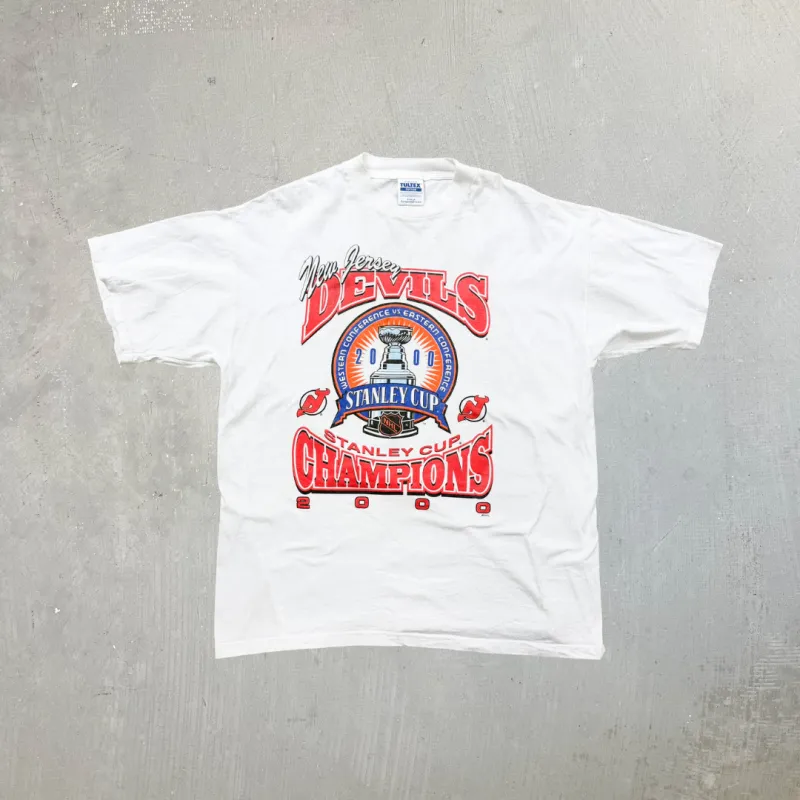 F- Vintage '00 New Jersey Devils Stanley Cup Champs NHL Graphic Tee sold by HG Vintage