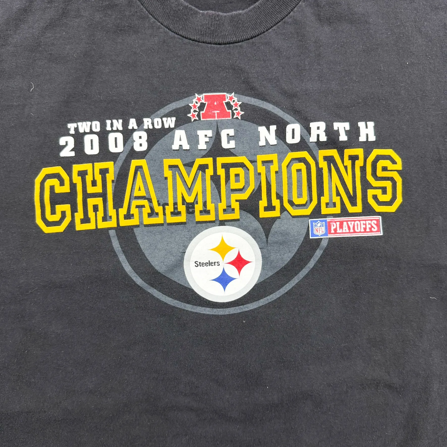 F- '08 Pittsburgh Steelers AFC North Champs 2 In A Row NFL Long Sleeve Tee sold by HG Vintage product image thumbnail 2