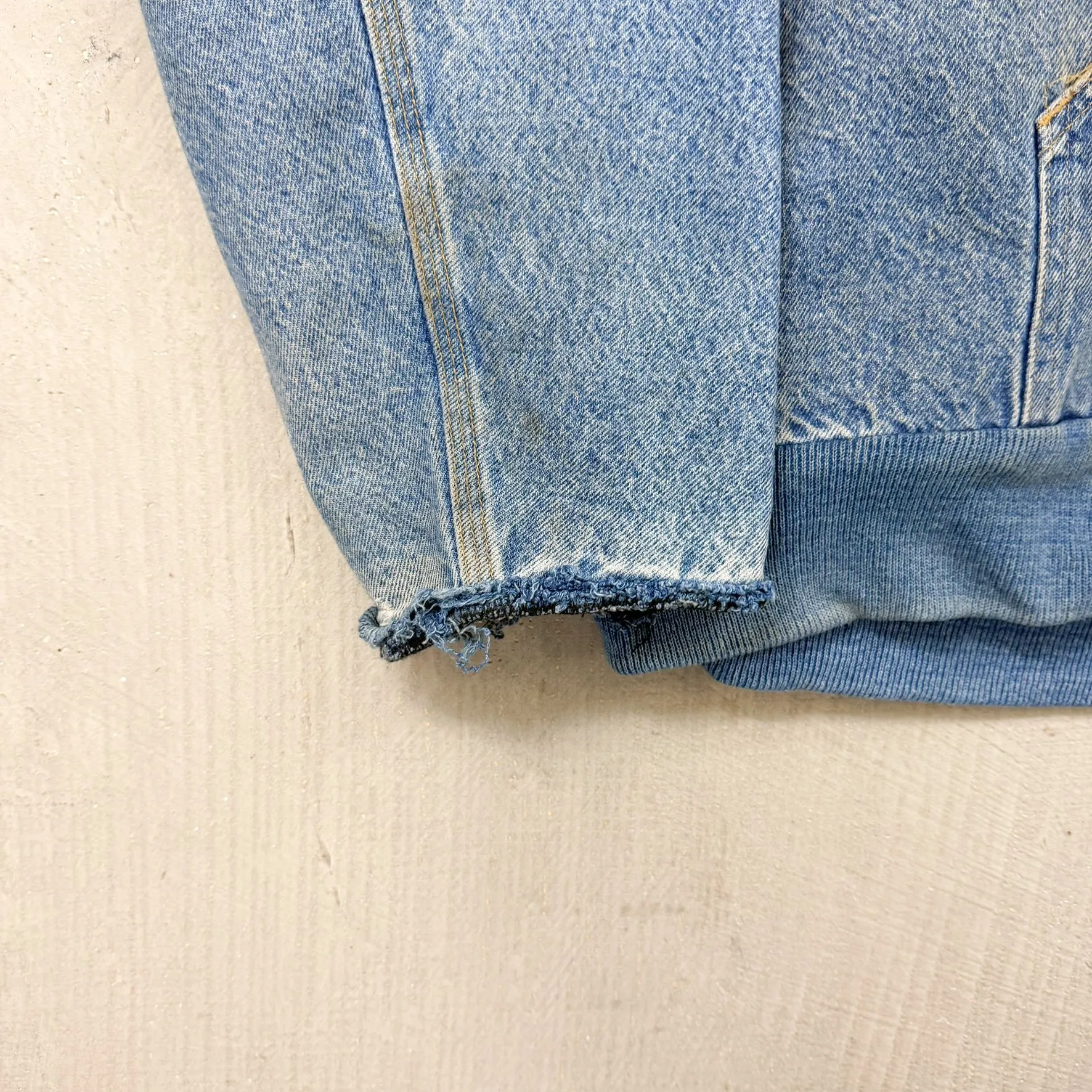 F- Vintage Carhartt Active Denim Blanket Lined Hooded Work Jacket sold by HG Vintage product image thumbnail 4