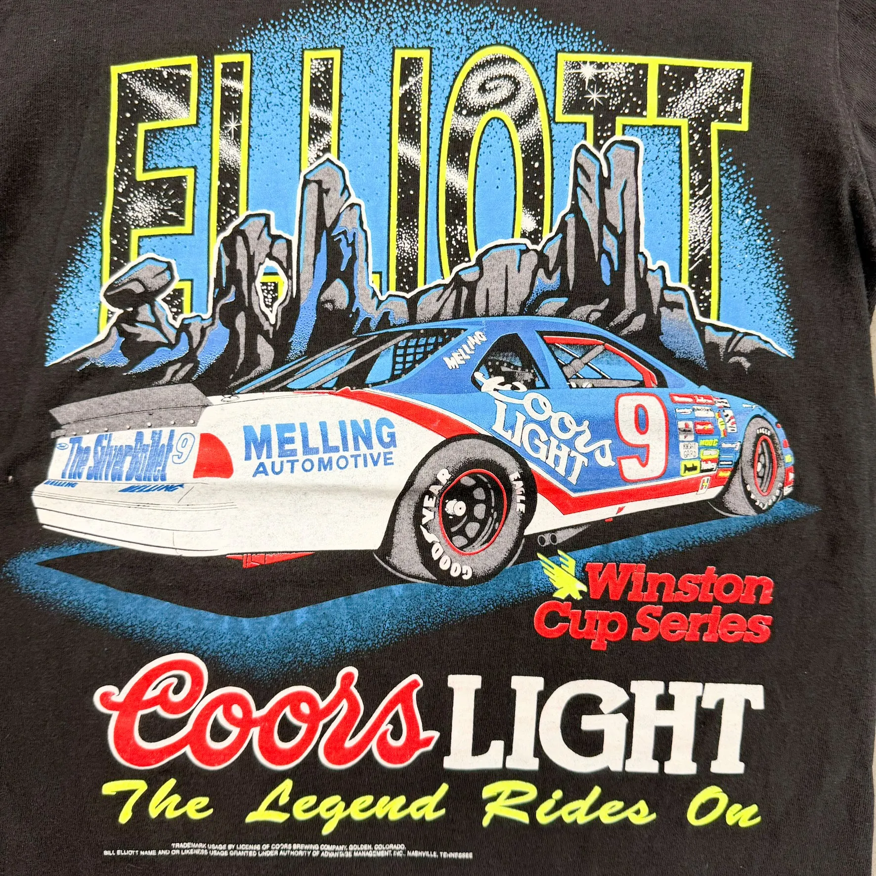 F- Vintage Nascar Elliot Coors Light Car Graphic Made In USA Single Stitch Tee sold by HG Vintage product image thumbnail 2