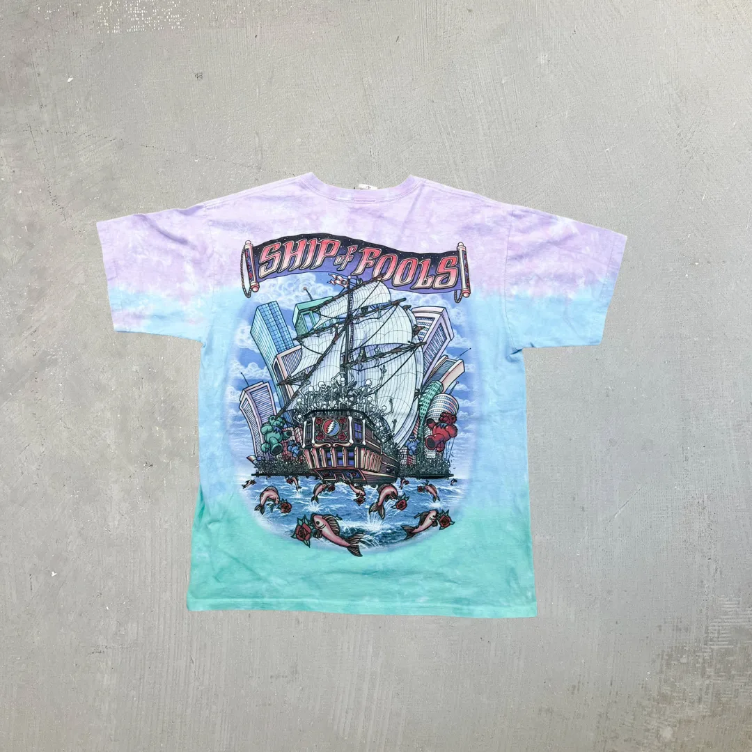 F- Vintage '01 The Grateful Dead Ship Of Fools Liquid Blue All Over Print Tie Dye Tee sold by HG Vintage product image thumbnail 3