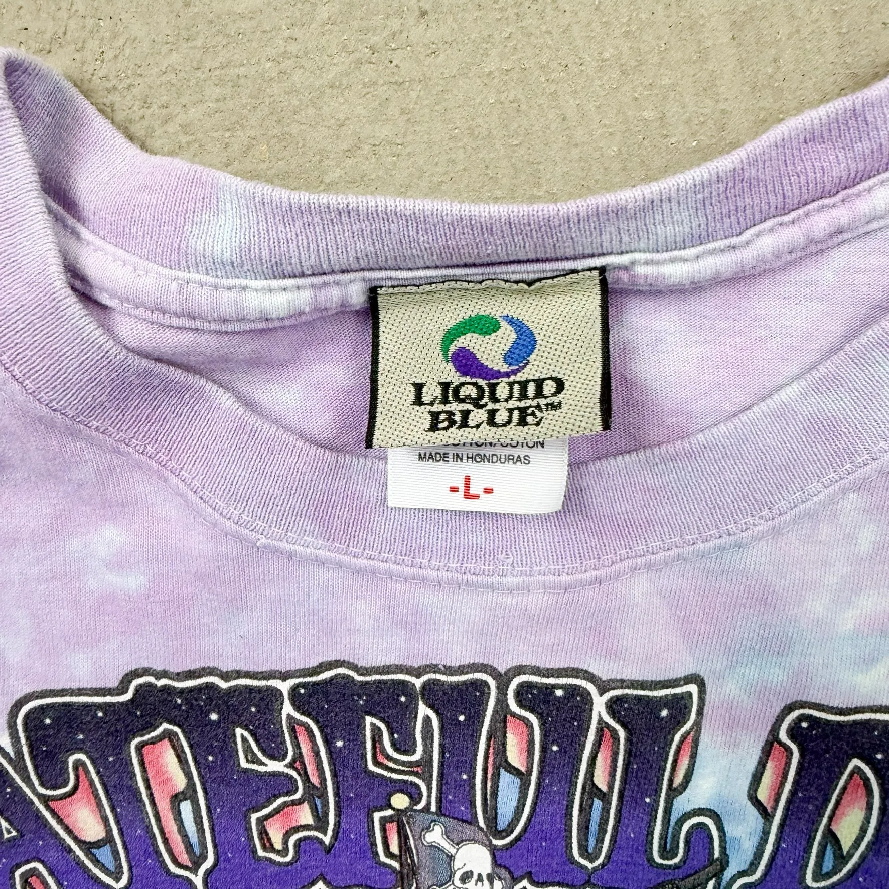 F- Vintage '01 The Grateful Dead Ship Of Fools Liquid Blue All Over Print Tie Dye Tee sold by HG Vintage product image thumbnail 5