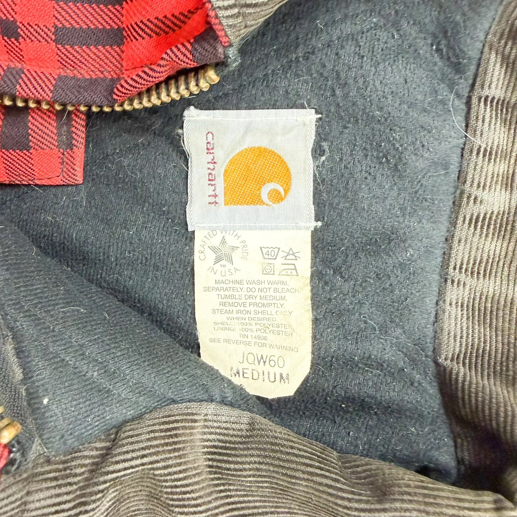 F- Vintage '93 Carhartt Made In USA Buffalo Quilt Lined Plaid Workwear Bomber Jacket sold by HG Vintage product image thumbnail 5