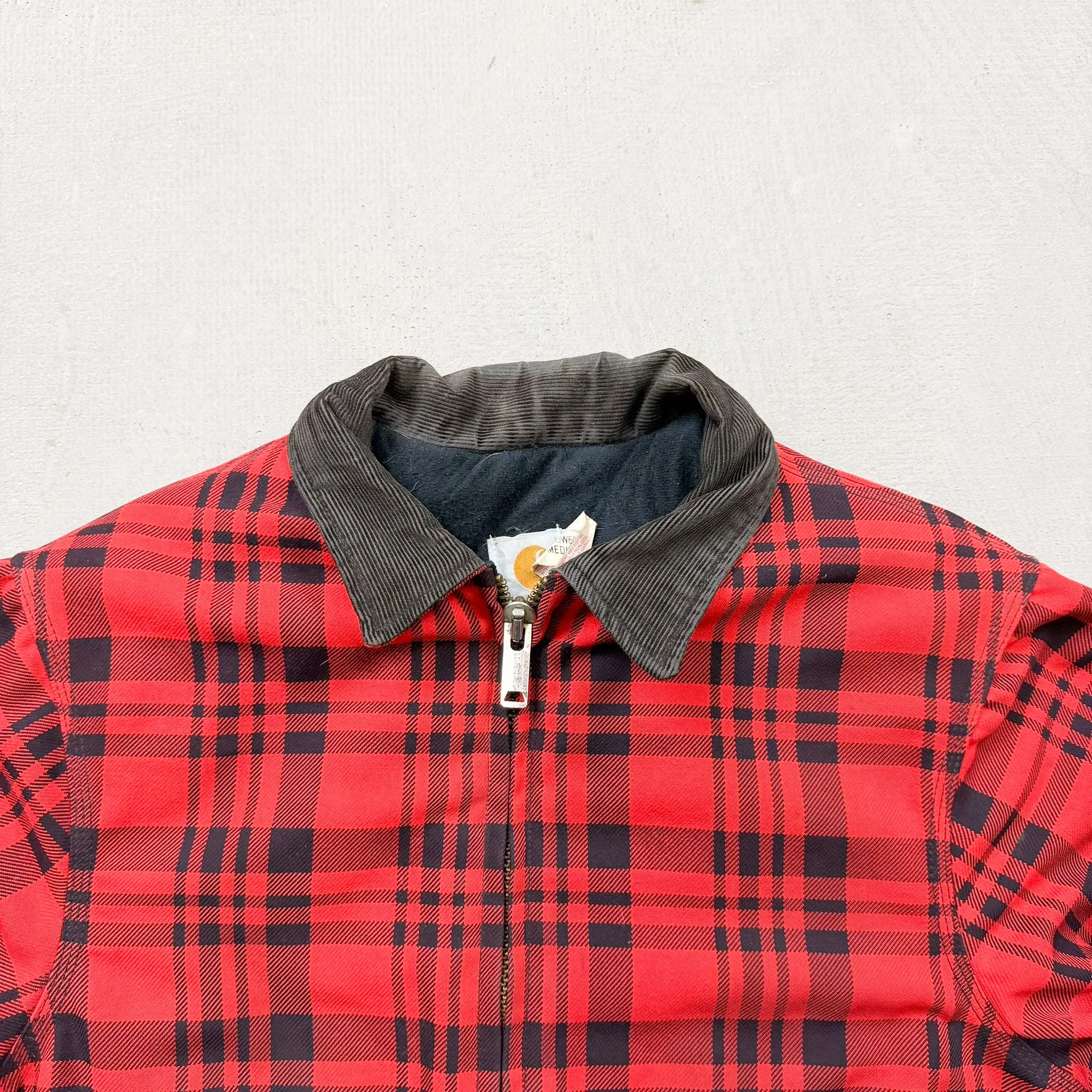 F- Vintage '93 Carhartt Made In USA Buffalo Quilt Lined Plaid Workwear Bomber Jacket sold by HG Vintage product image thumbnail 2