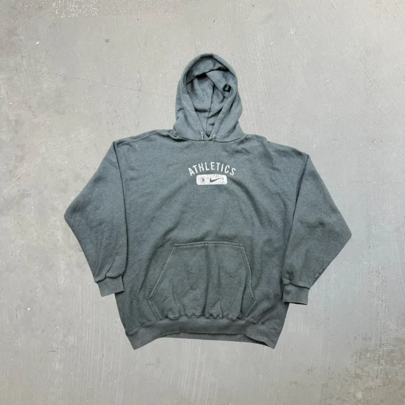 F- Vintage 90s Nike Athletic Text Made In USA Hoodie made by HG Vintage