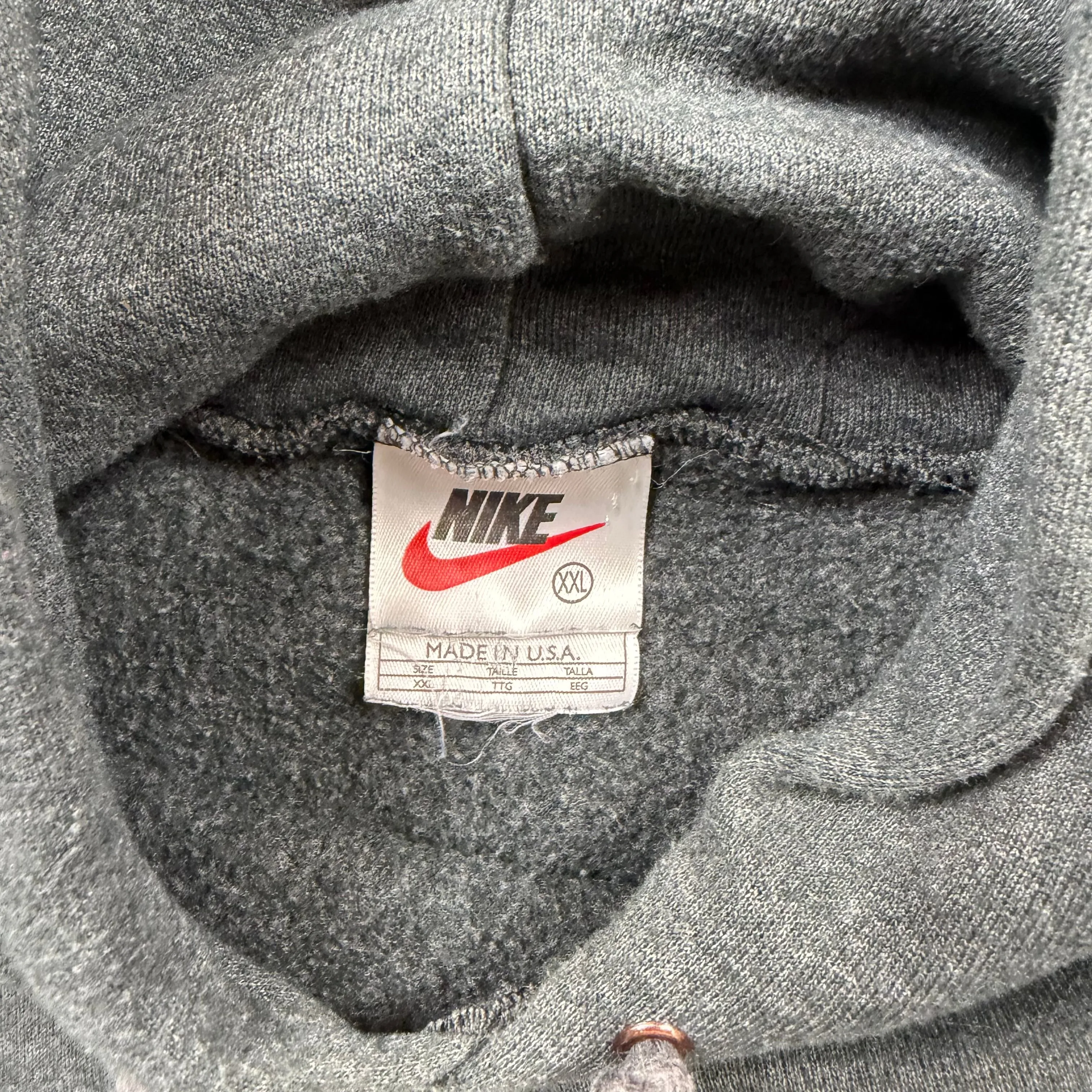 F- Vintage 90s Nike Athletic Text Made In USA Hoodie sold by HG Vintage product image thumbnail 3