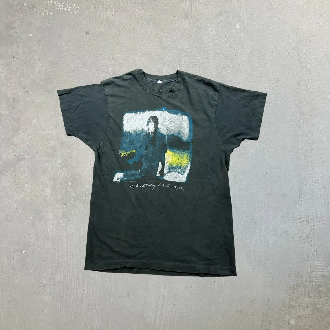 F- Vintage '89 Paul McCartney Tour Picture Made In USA Single Stitch Tee sold by HG Vintage