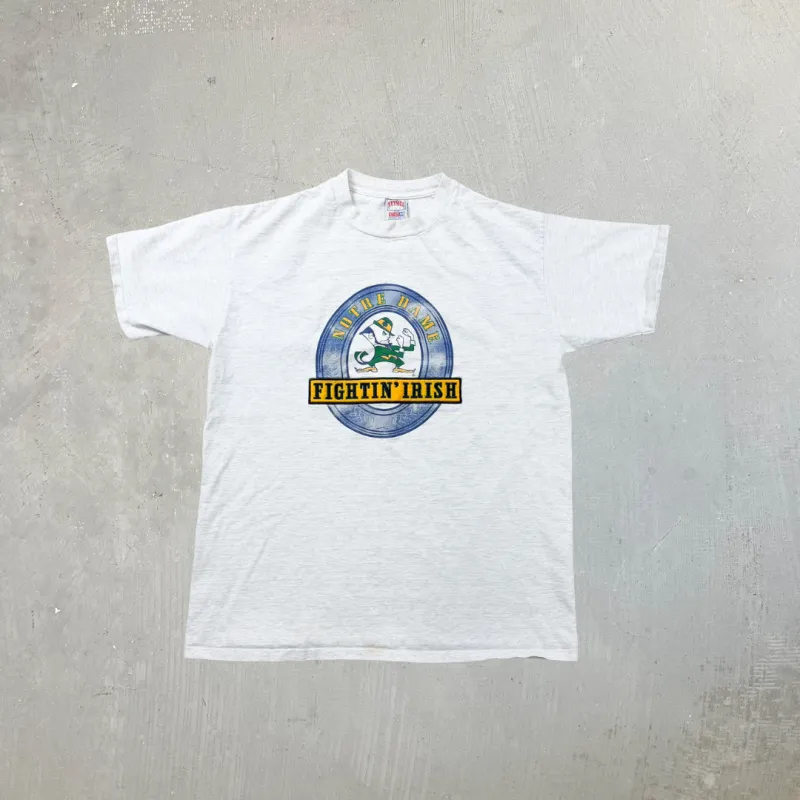F- Vintage Notre Dame Fightin' Irish Logo & Text Made In USA Single Stitch Tee sold by HG Vintage