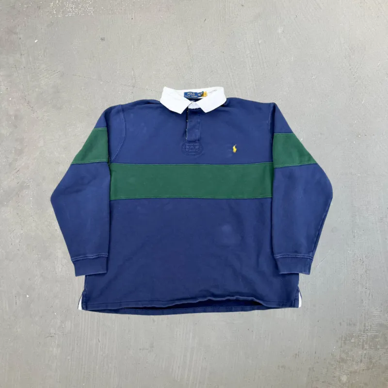 F- Polo Ralph Lauren Fleece Lined Long Sleeve Rugby Shirt sold by HG Vintage