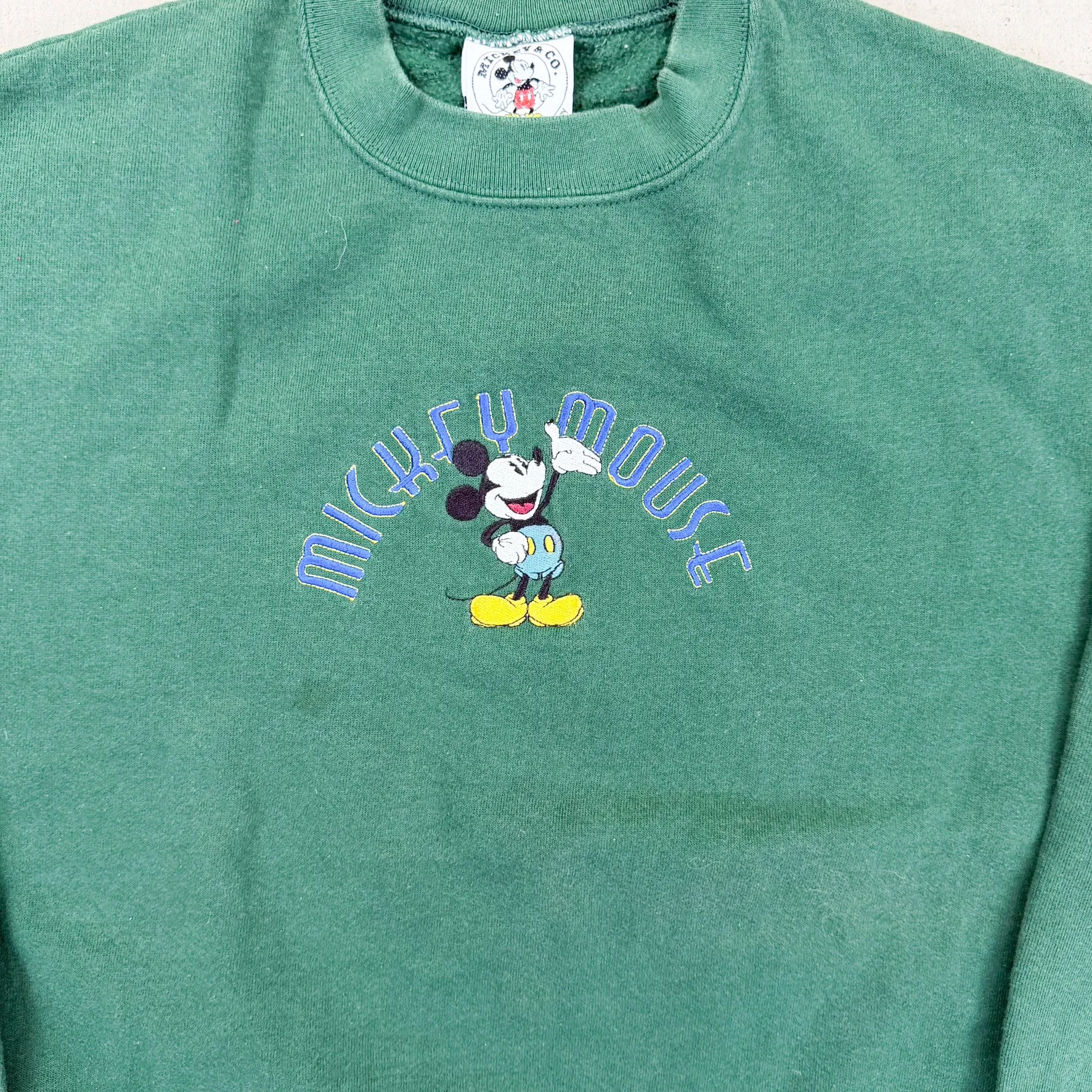 F- Vintage Disney Mickey Mouse Embroidered Text & Character Made In USA Crewneck sold by HG Vintage product image thumbnail 3