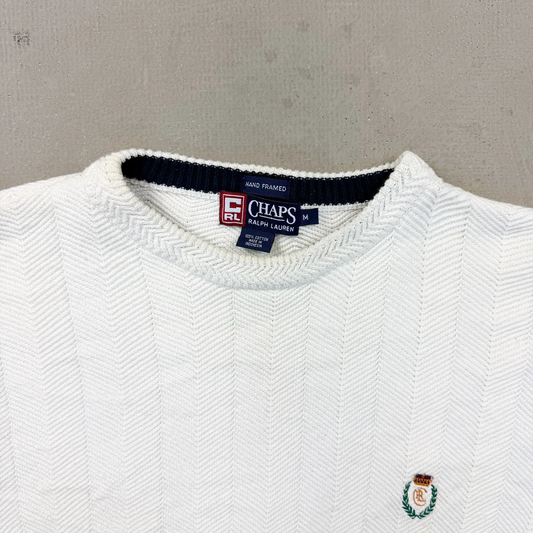 F- Vintage 90s Chaps Ralph Lauren Embroidered Crest Knit Sweater sold by HG Vintage product image thumbnail 2