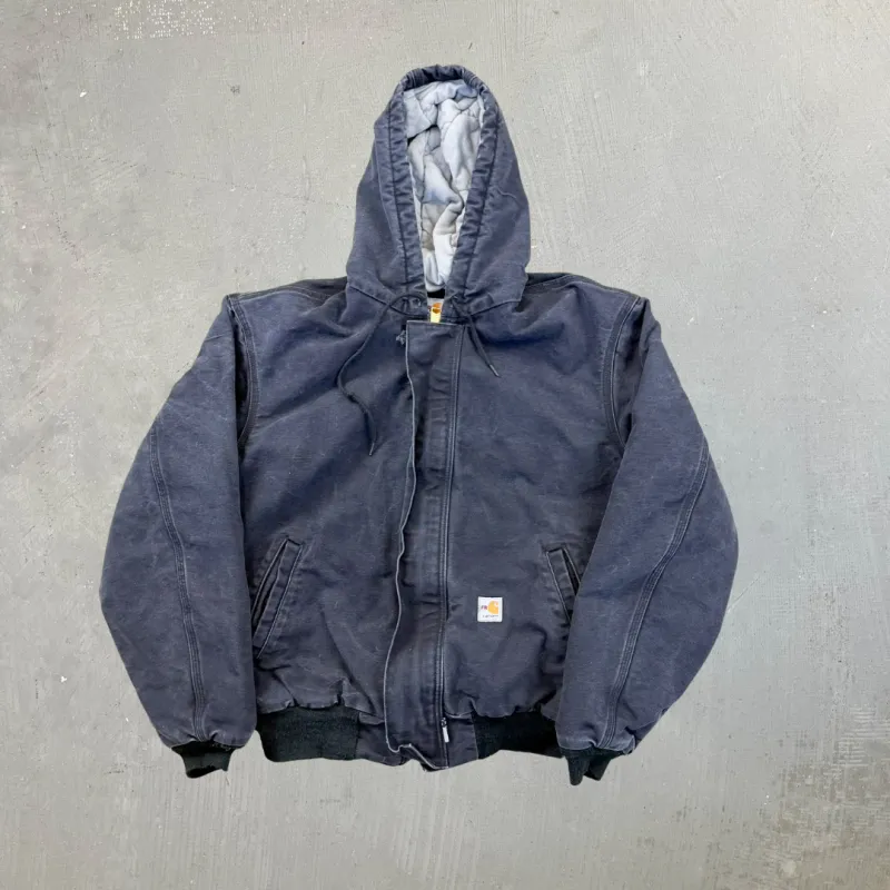 F- Vintage Carhartt Quilt Lined Navy Fire Resistant Active Hooded Workwear Jacket - XL sold by HG Vintage