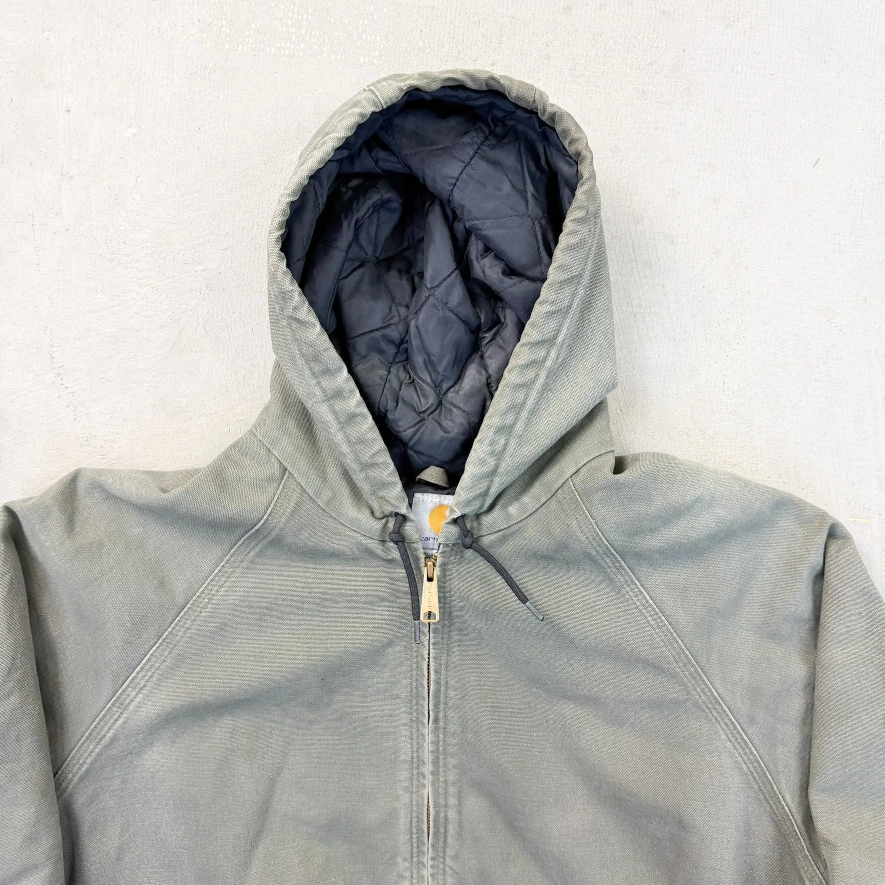 F- Vintage Carhartt Quilt Lined Olive Green Active Hooded Workwear Jacket sold by HG Vintage product image thumbnail 2