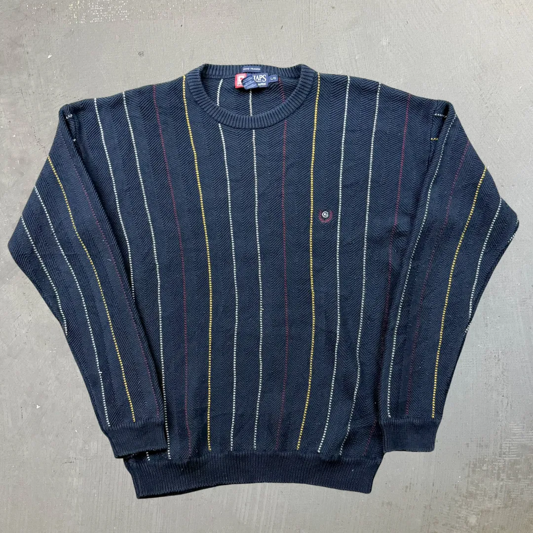 F- Vintage Chaps Ralph Lauren Embroidered Text Knit Sweater - L sold by HG Vintage