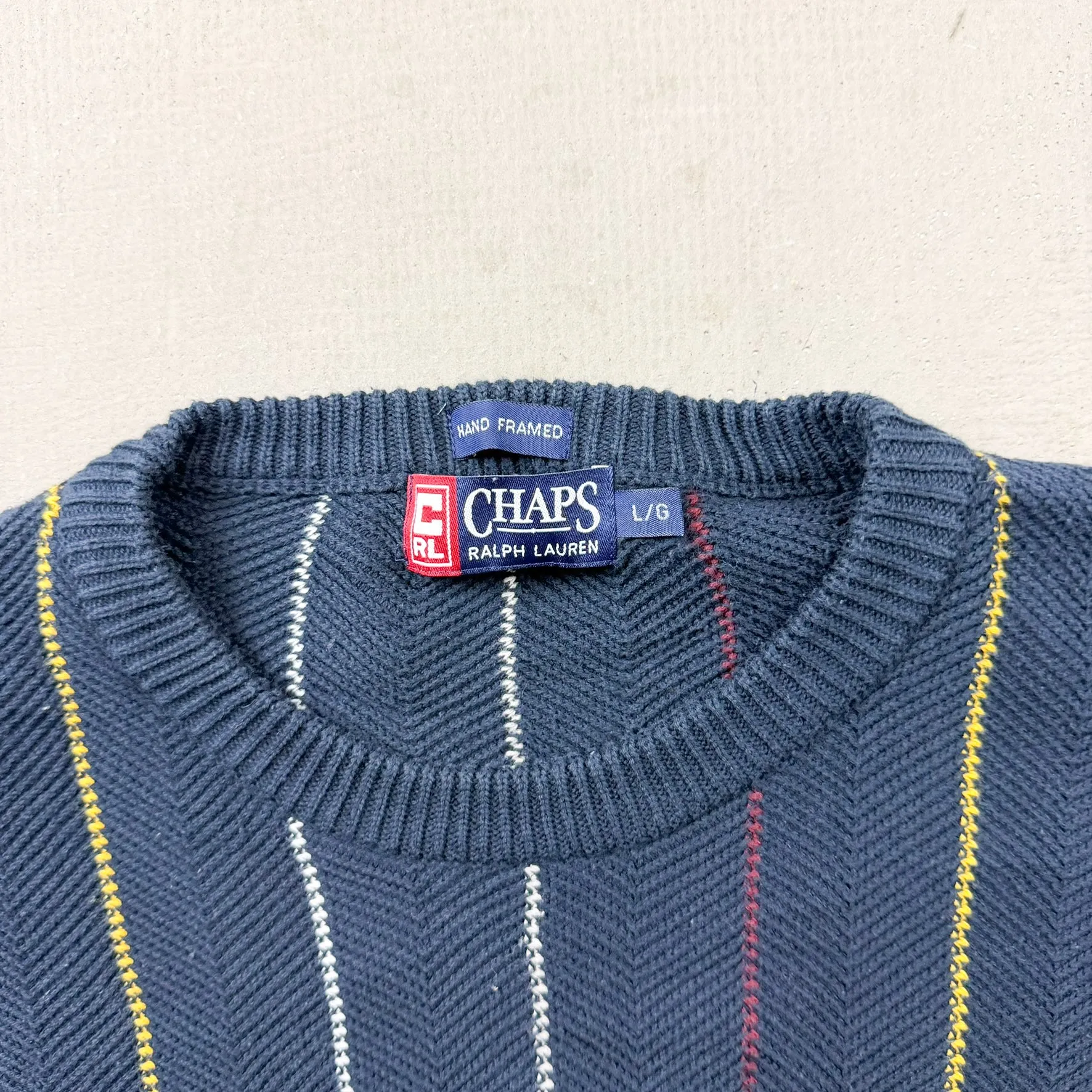 F- Vintage Chaps Ralph Lauren Embroidered Text Knit Sweater - L sold by HG Vintage product image thumbnail 3