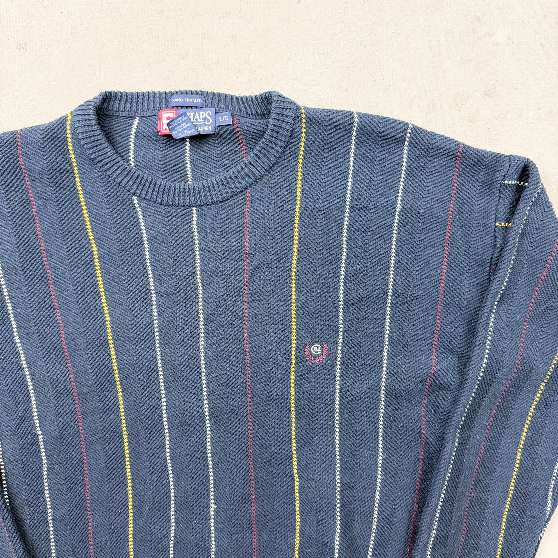 F- Vintage Chaps Ralph Lauren Embroidered Text Knit Sweater - L sold by HG Vintage product image thumbnail 2