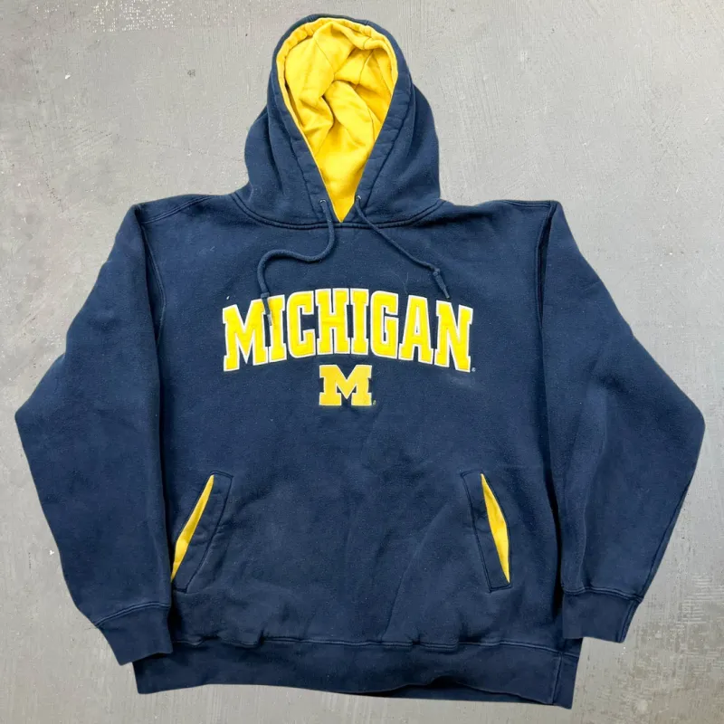 F- Vintage Michigan Wolverines Embroidered Text Foot Locker Hoodie - XL sold by HG Vintage