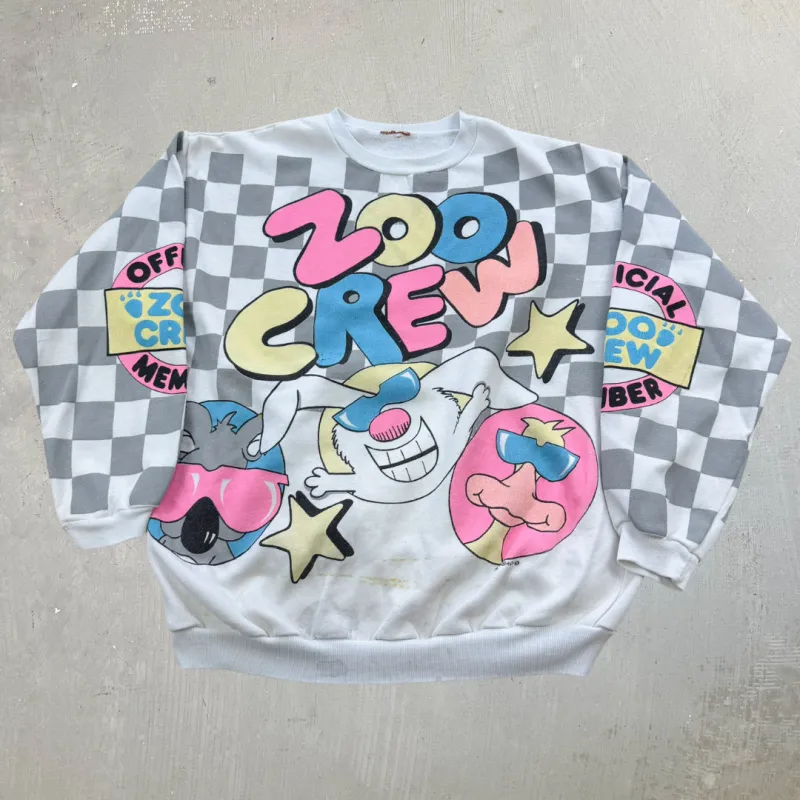 F- Vintage Zoo Crew Jumbo Print Crewneck - L sold by HG Vintage