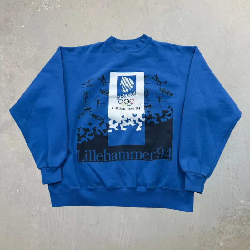 F- Vintage '94 Lillehammer Olympics Graphic Made In USA Crewneck - L sold by HG Vintage