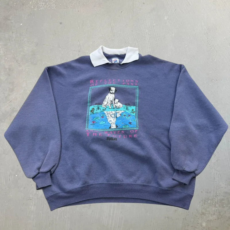 F- Vintage RCA Reflection Dalmatians Made In USA Grandma Crewneck - 2XL sold by HG Vintage