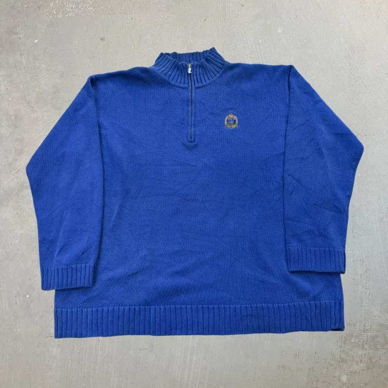 F- Vintage 90s Lauren By Ralph Lauren Womens Quarter Zip Knit Sweater - XL sold by HG Vintage