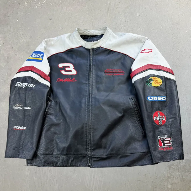 F- Vintage Nascar Dale Earnhardt 7x Winston Cup Series Champion Leather Jacket - XL sold by HG Vintage