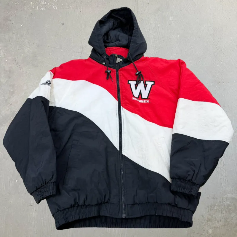 F- Vintage Wisconsin Badgers Apex One Zip Up Winter Jacket - L made by HG Vintage