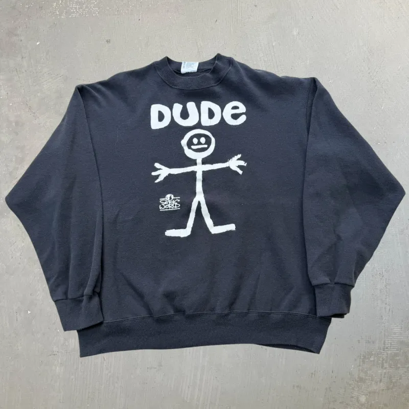 F- Vintage Stick World Dude Graphic Crewneck - XL made by HG Vintage