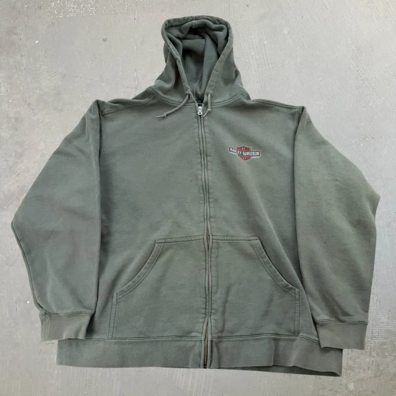 J- Harley Davidson Oil Refinery Zip Up Hoodie - XL sold by HG Vintage