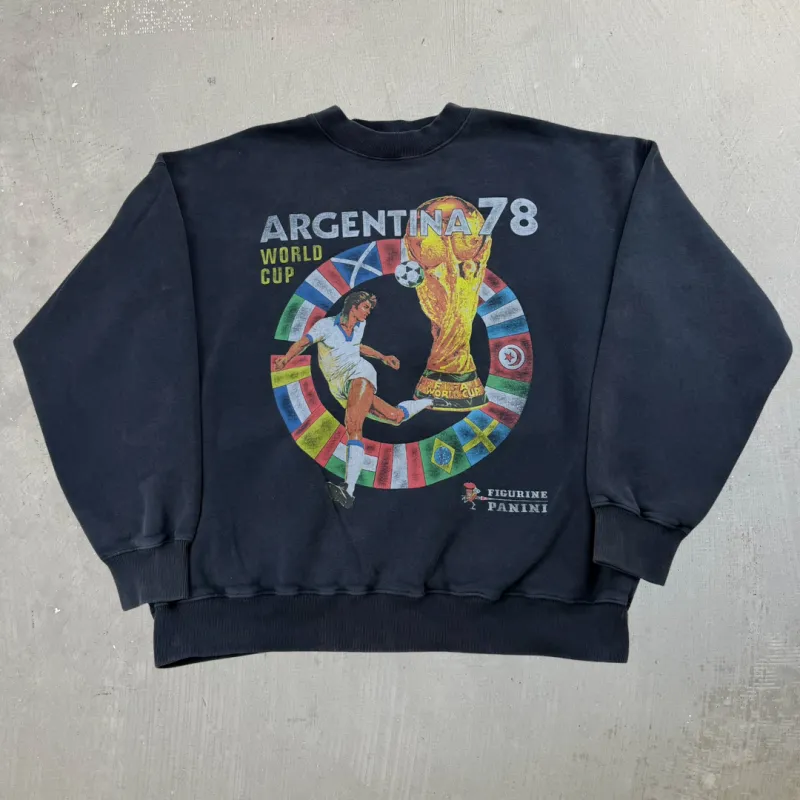 J- Argentina 78 World Cup Reprint Graphic Crewneck - L sold by HG Vintage