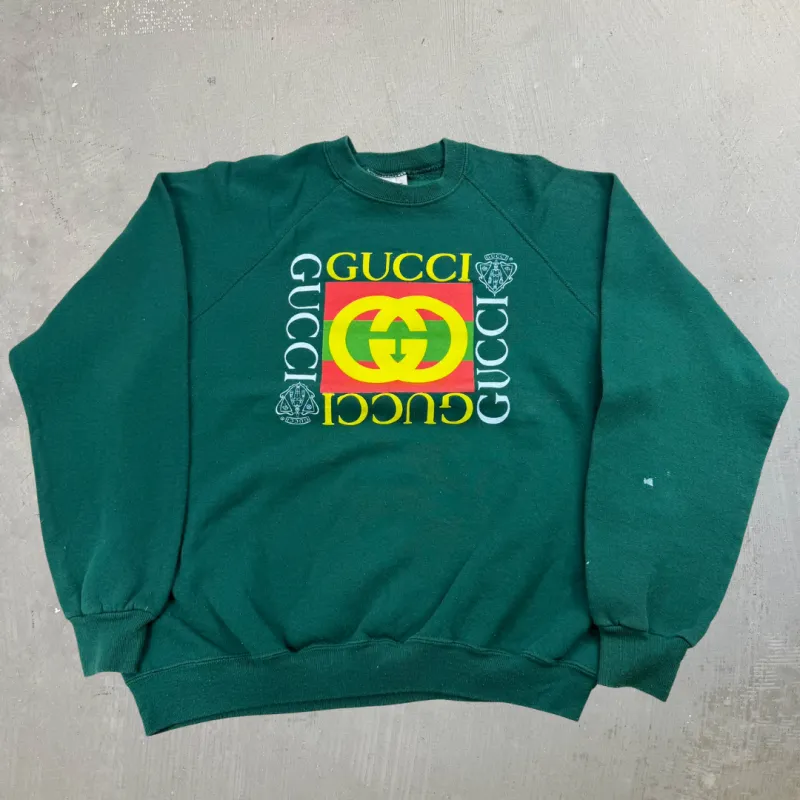 J- Bootleg Gucci Logo Made In USA Crewneck - XL sold by HG Vintage