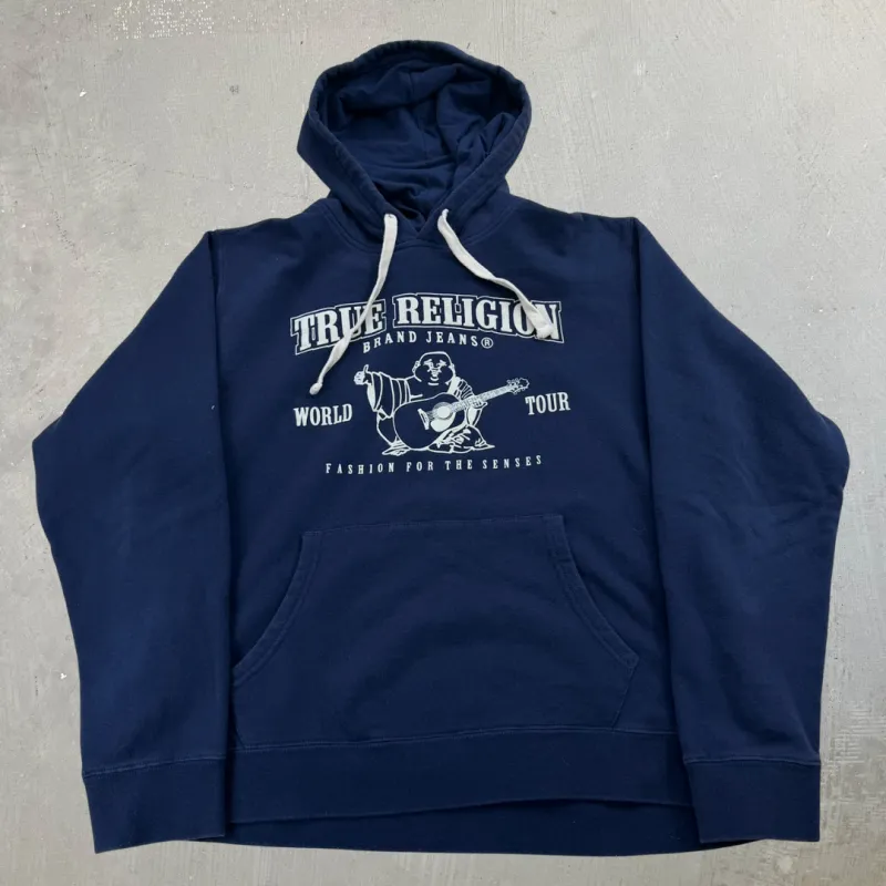 J- True Religion Logo & Text Hoodie - 2XL sold by HG Vintage
