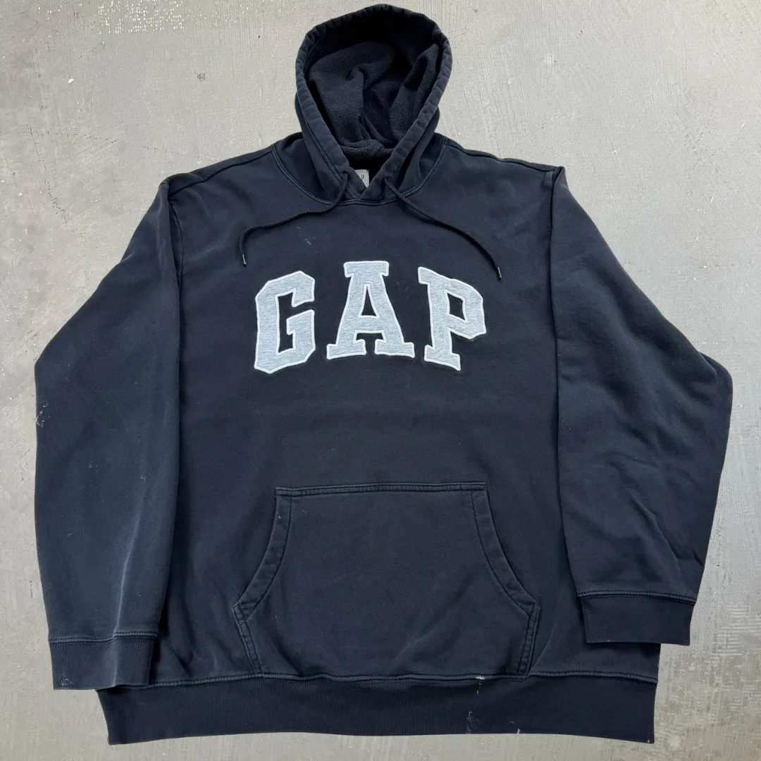 J- Gap Black Embroidered Text Hoodie - 2XL sold by HG Vintage
