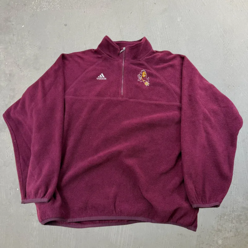 J- Arizona State Sun Devils Adidas Quarter Zip Polar Fleece - 2XL sold by HG Vintage