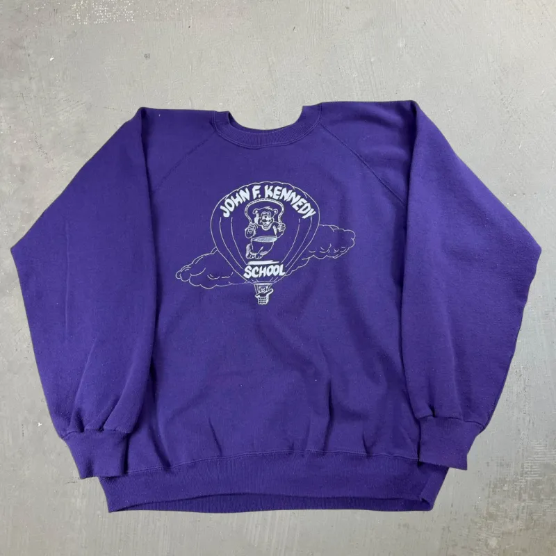 J- Vintage John F. Kennedy School Graphic Made In USA Crewneck - L sold by HG Vintage