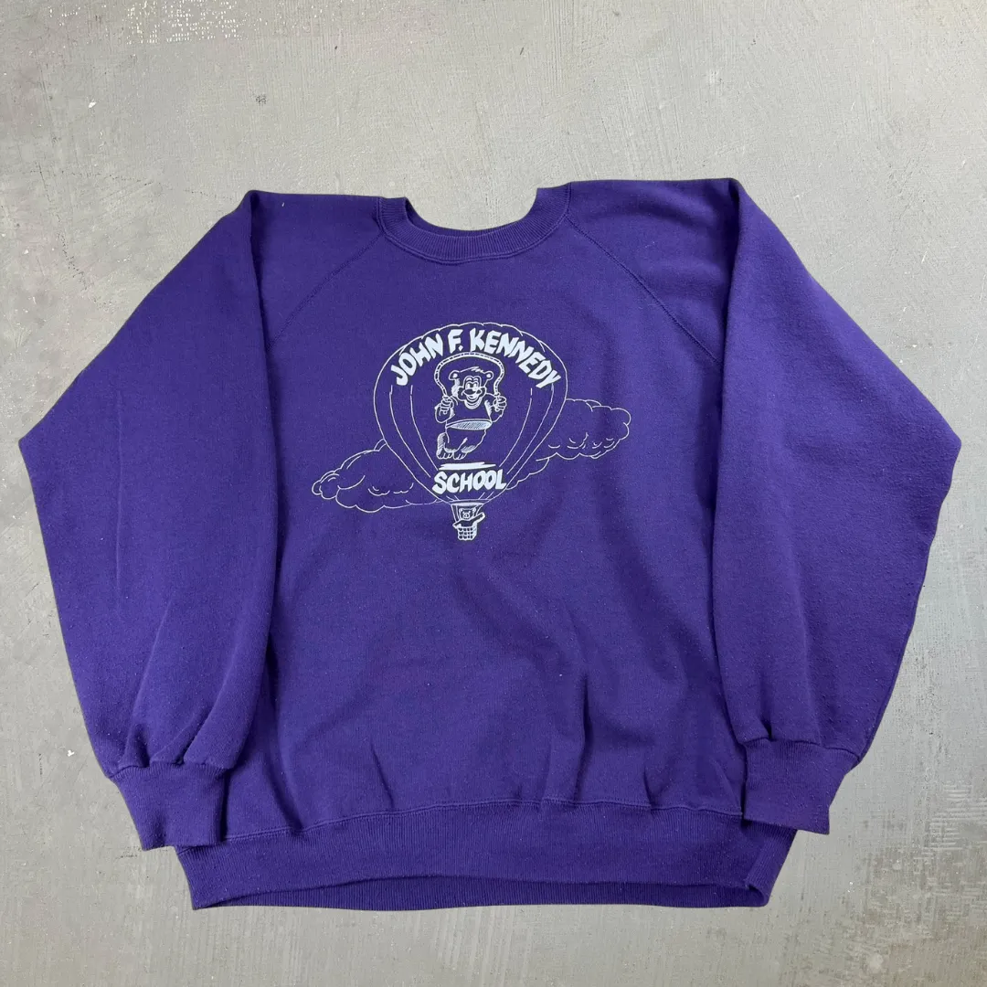 J- Vintage John F. Kennedy School Graphic Made In USA Crewneck - L sold by HG Vintage